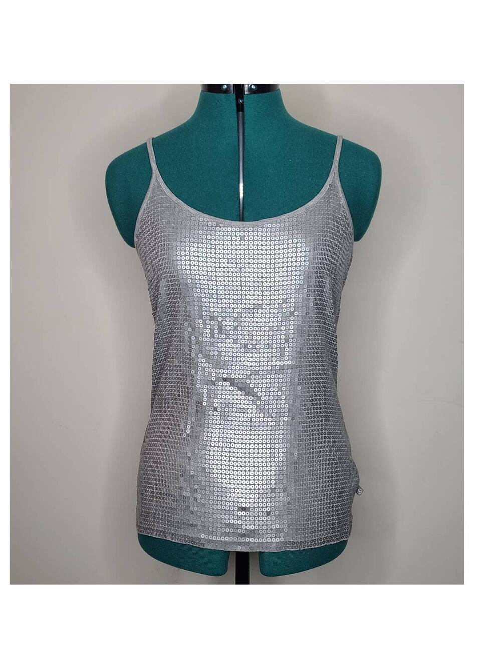 NWT Michael Kors metallic silver sequin tank top - small petite SP